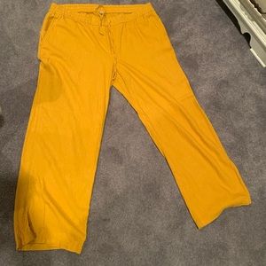 Mustard yellow linen pants